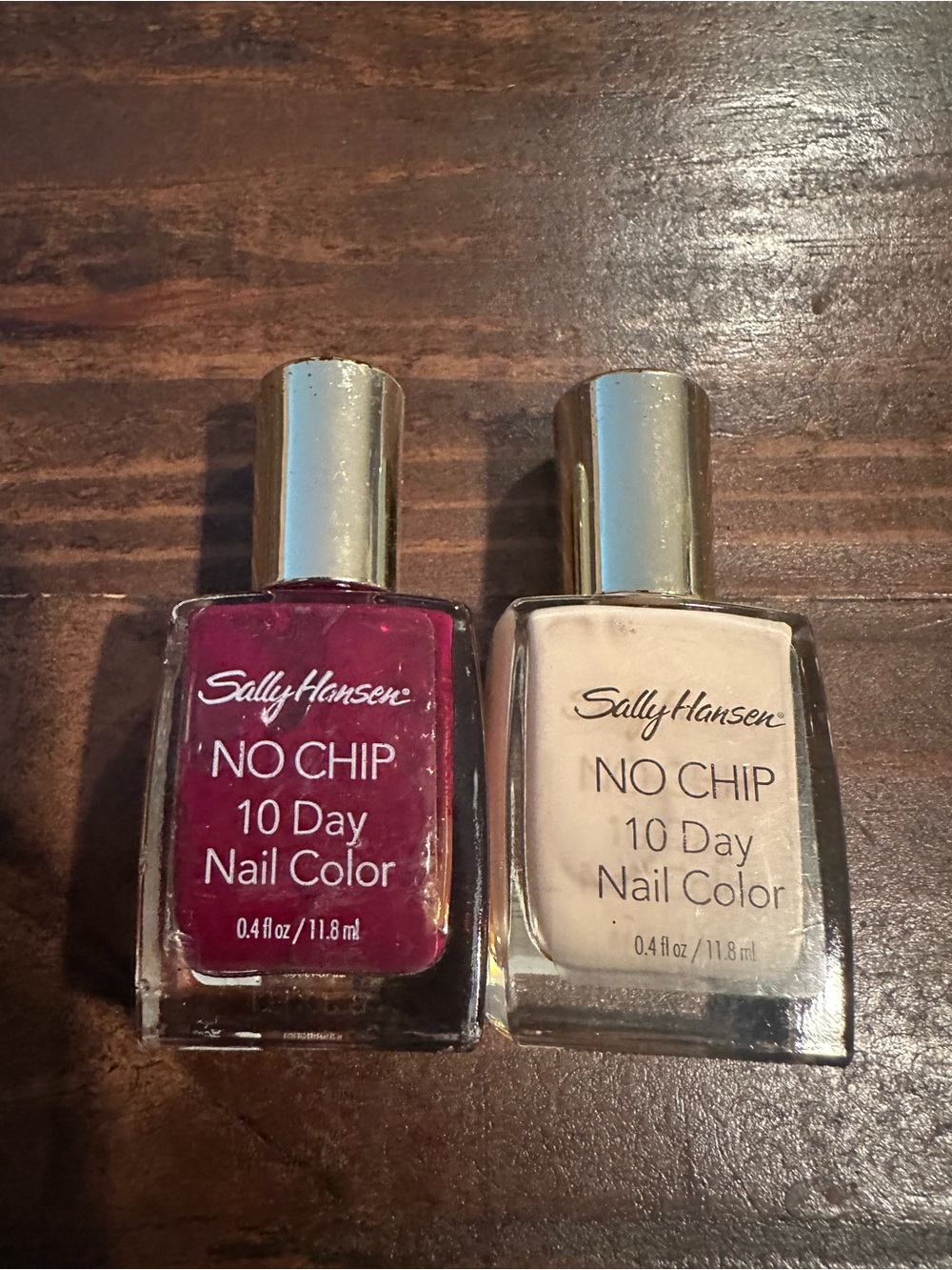 Sally Hansen No Chip 10 Day Nail Color Duo — Berry & Cream Shades